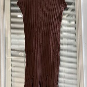 SHEIN Brown Ribbed Dress
